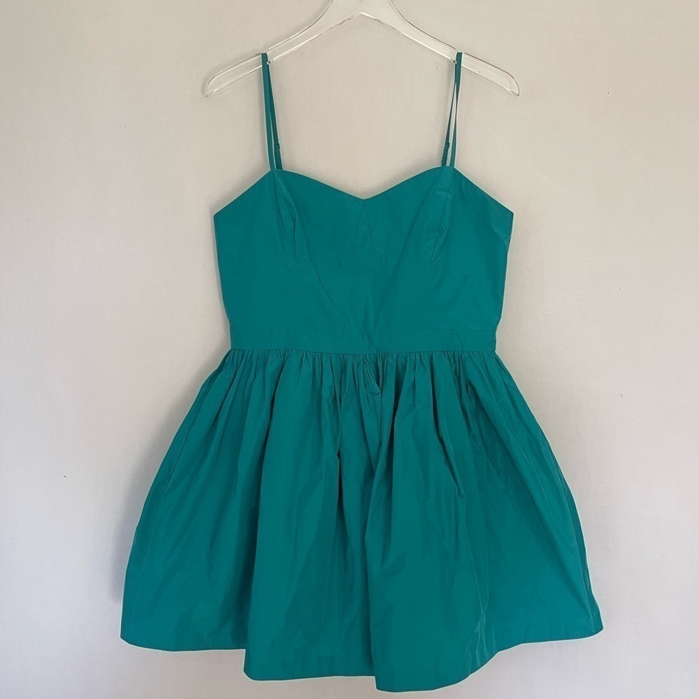 Turquoise Taffeta Fit n Flare Mini Dress 12